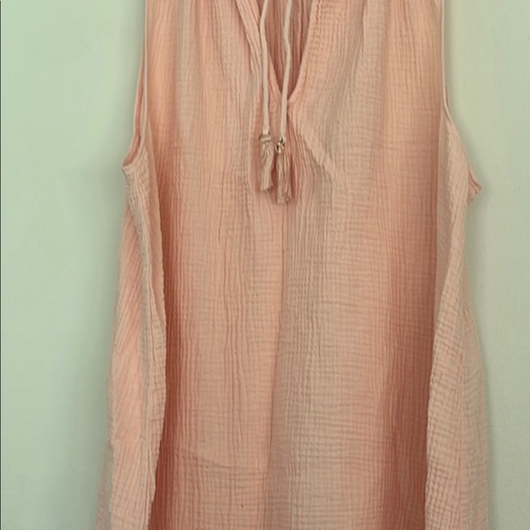 Kona Sol Pink Pleated Tie Front Sundress - Picture 4 of 5